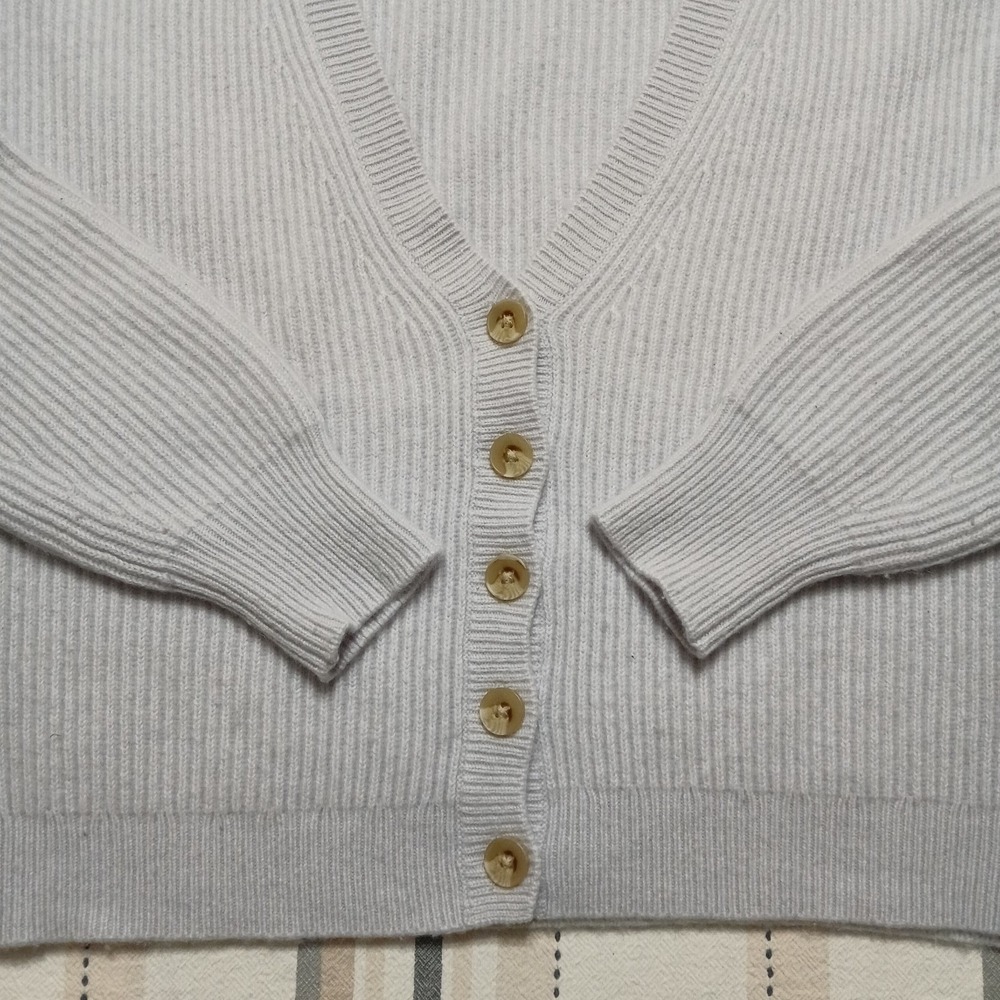 Boden Women's Blue 100% Cashmere Rib Knit Cardigan Size Small - Picture 3 of 9